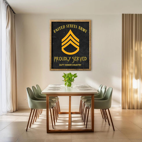 Posterizer 1 pcs-Proudly Served-Duty, Honor, Country-Patriotic & Military Art-Gift for US Military Veterans-Gifts for Men-Living Room Bedroom Deco...